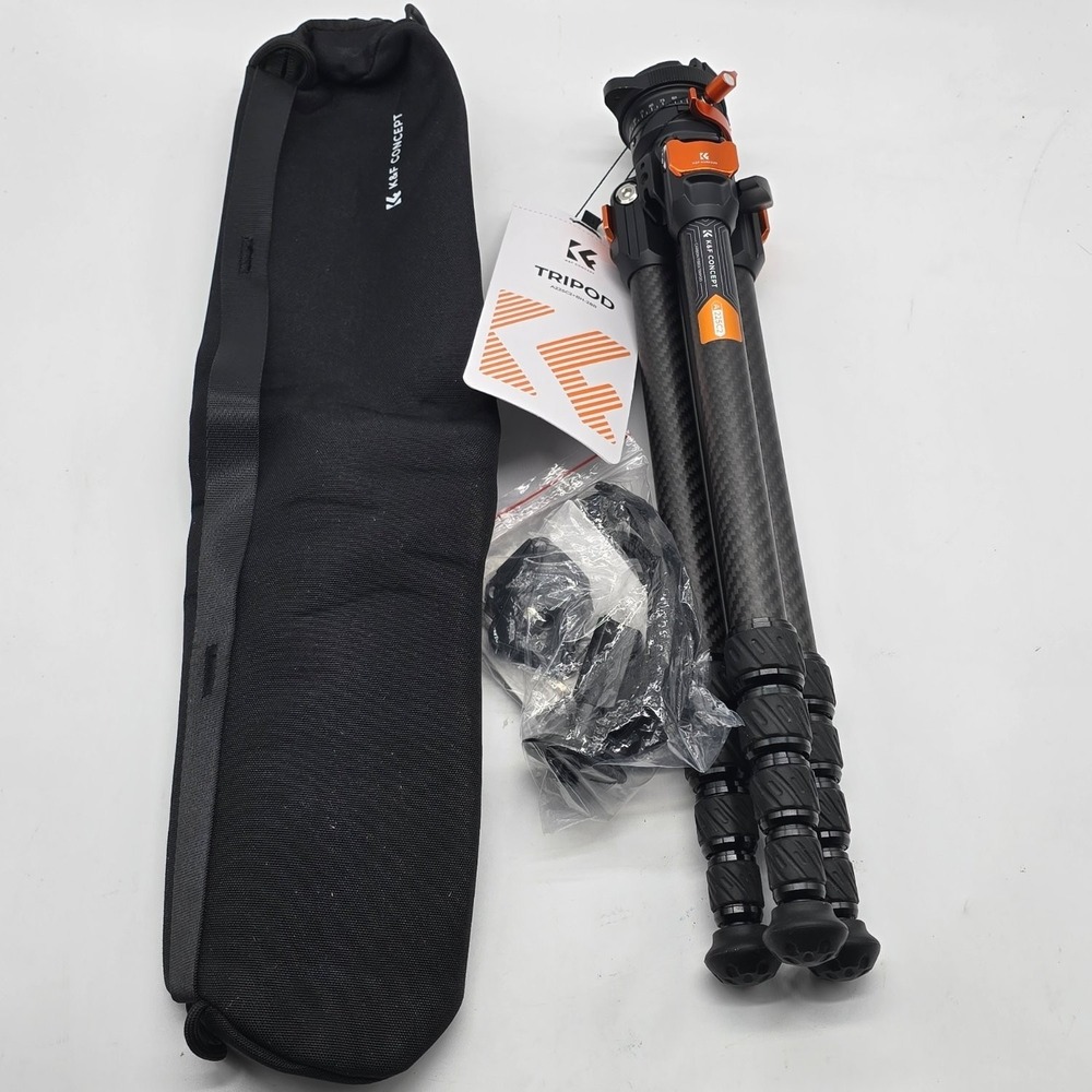 K&F Concept 60in Carbon Fiber Camera Tripod 2lbs Lightweight Travel Black